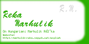 reka marhulik business card